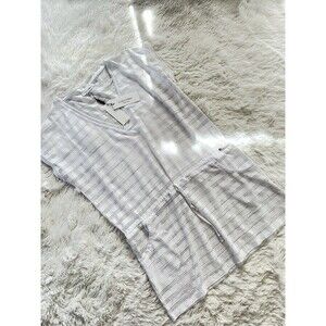 NWT Calvin Klein Swim Cover Up Dress Large White Striped Mesh Lace Midi Pockets